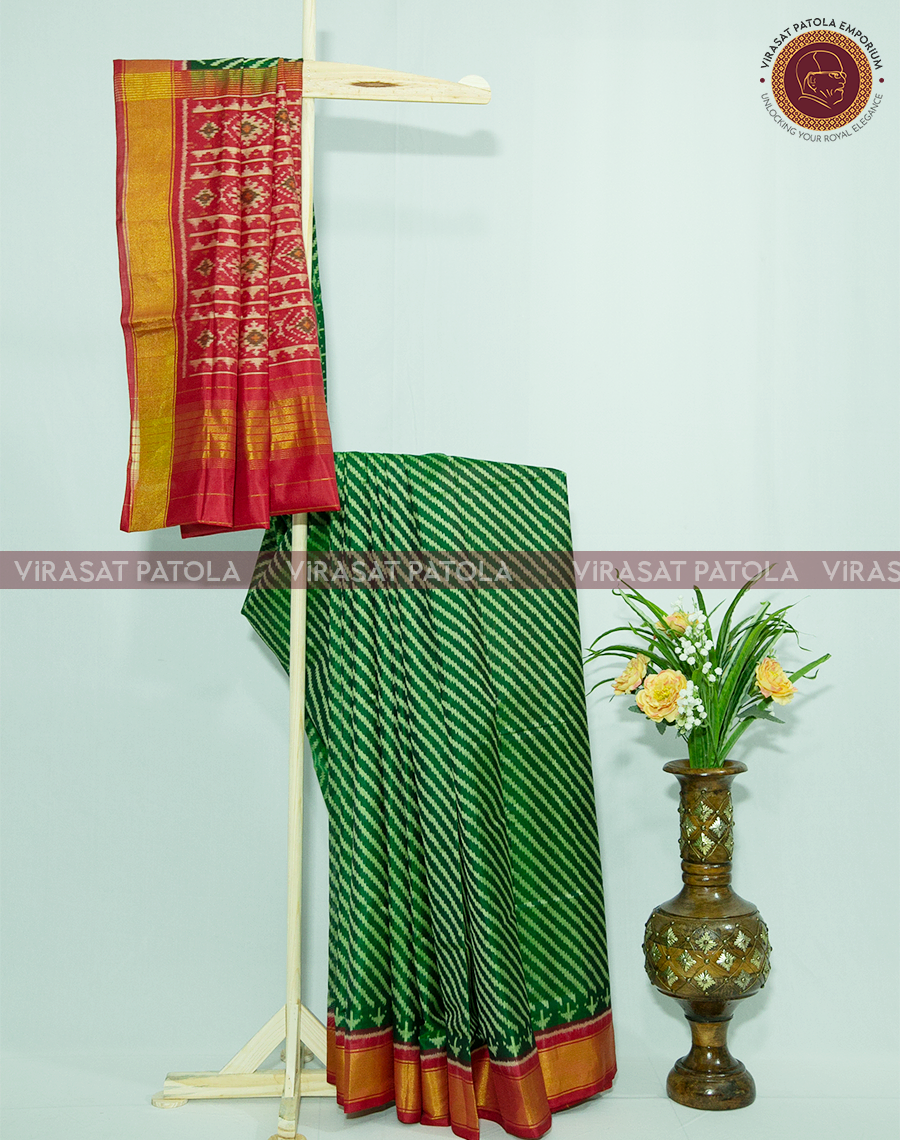 Green Laheriya Patola Saree