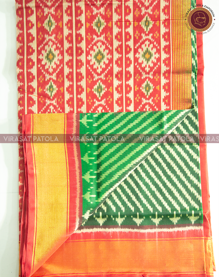 Green Laheriya Patola Saree