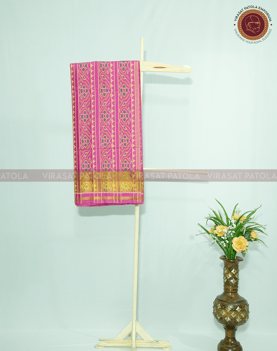 Pink Traditional Patola Design Saree