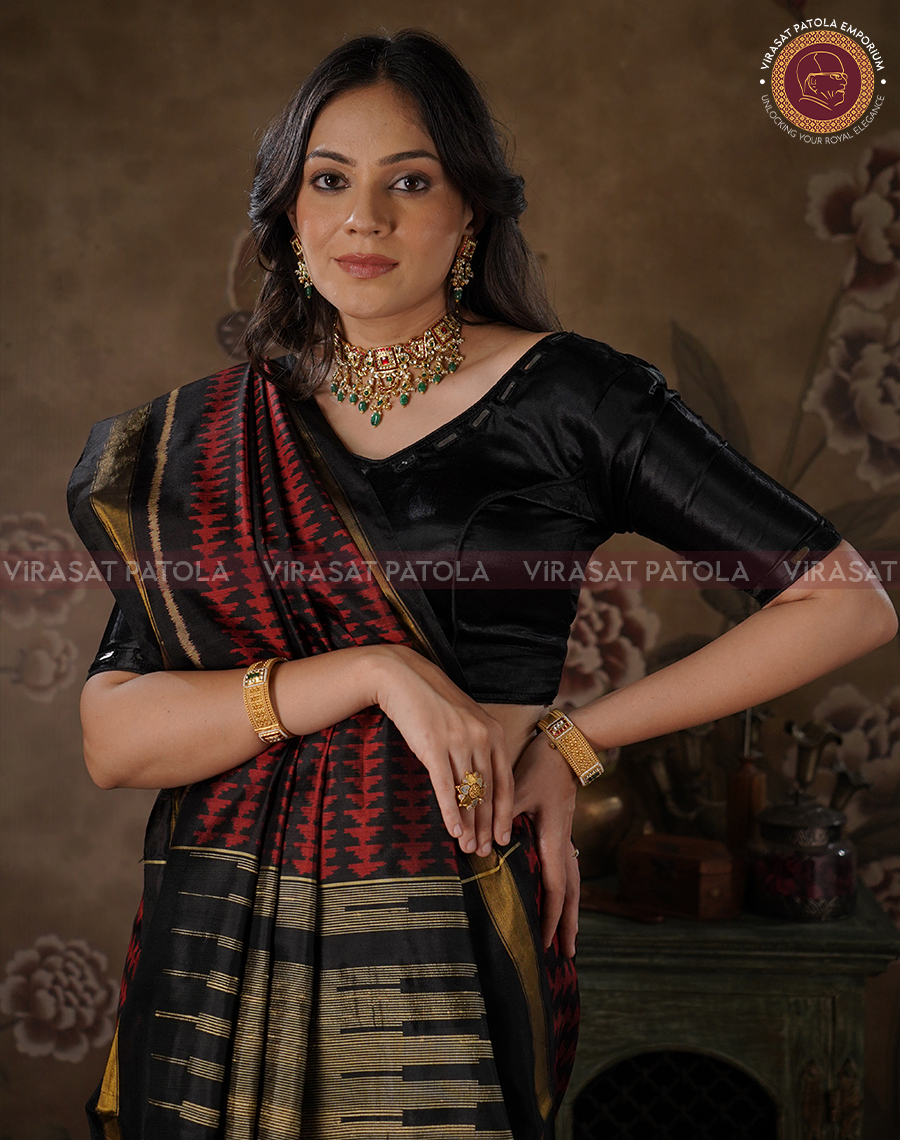 Black / Red Fancy Patola Saree