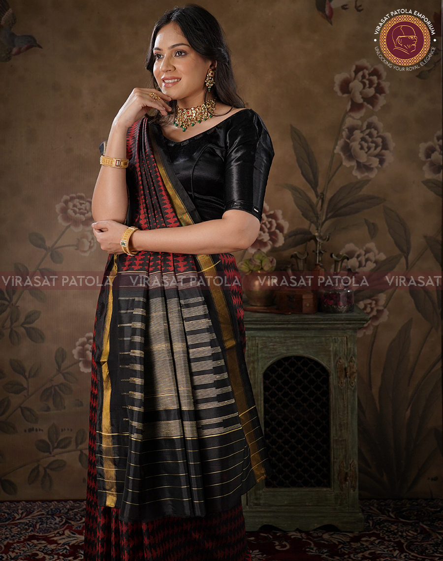 Black / Red Fancy Patola Saree