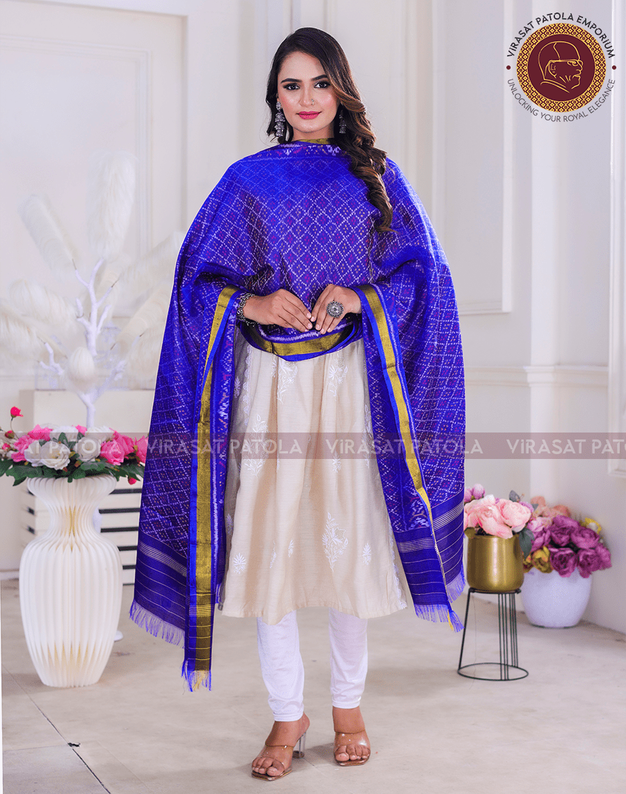 Blue Bandhani Dupatta