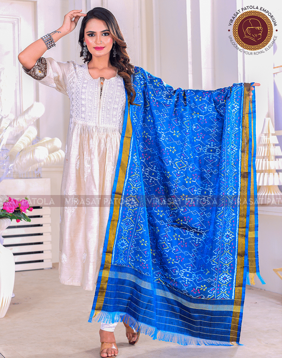 Blue Traditional Dupatta