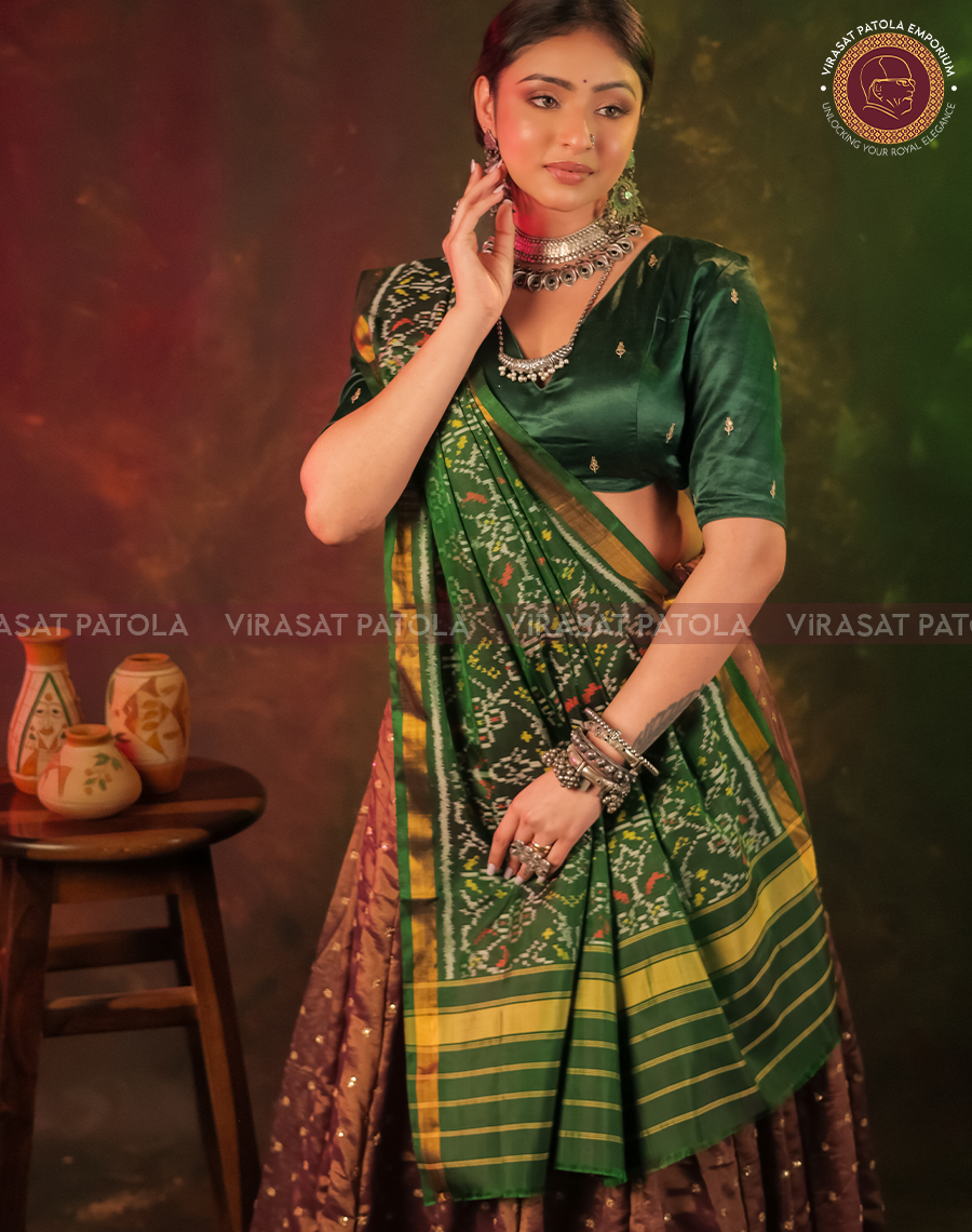 Green Traditional Design Patola Dupatta