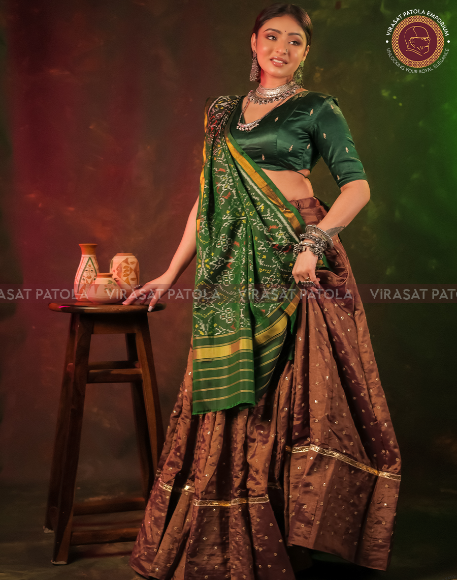 Green Traditional Design Patola Dupatta