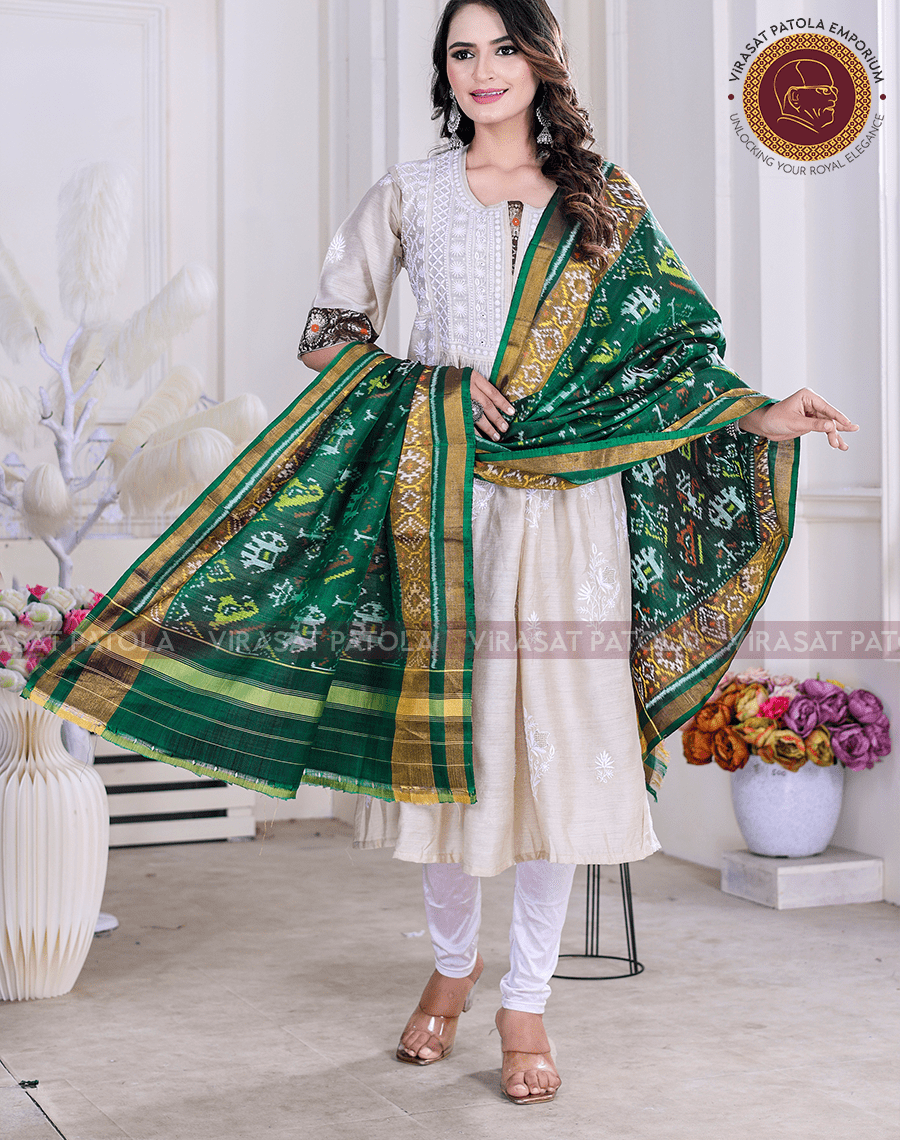 Green Traditional Design Dupatta