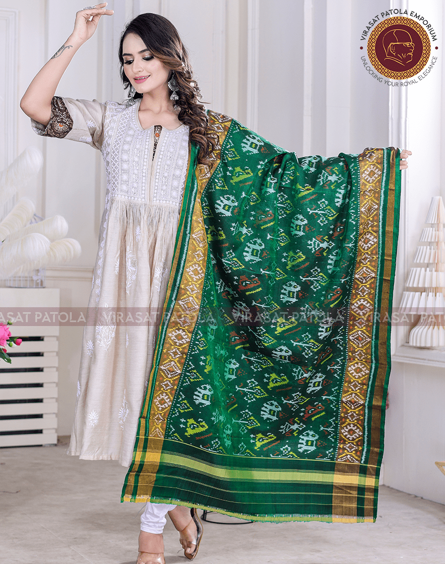 Green Traditional Design Dupatta