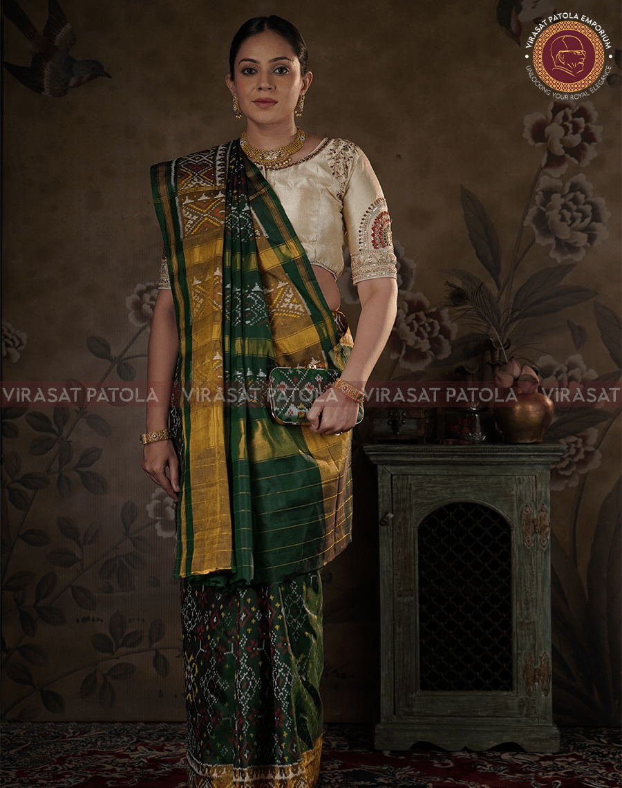 Green Navratna Patola Saree