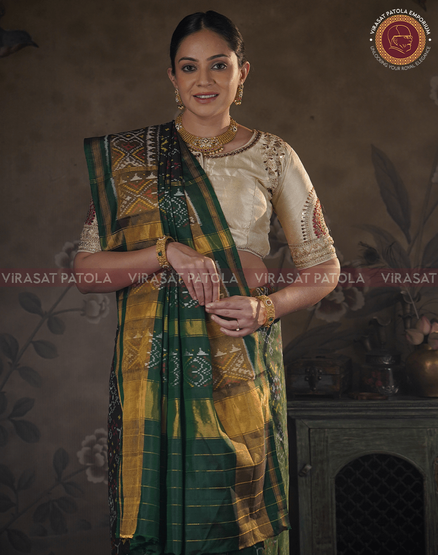 Green Navratna Patola Saree