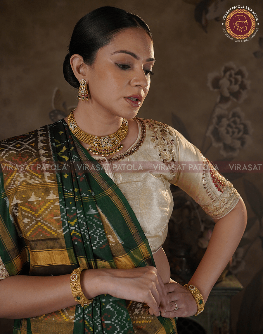 Green Navratna Patola Saree