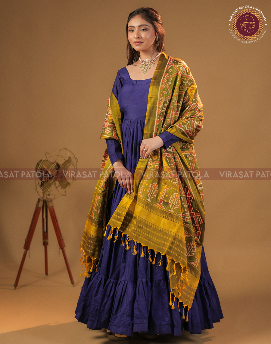 Olive Traditional Design Patola Dupatta