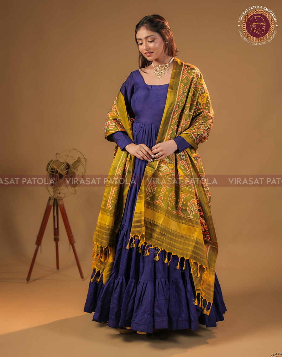 Olive Traditional Design Patola Dupatta