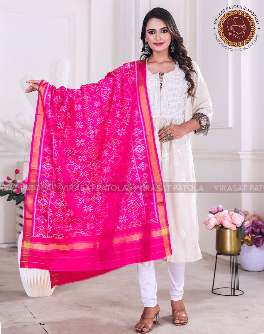 Pink Manekchawk Dupatta