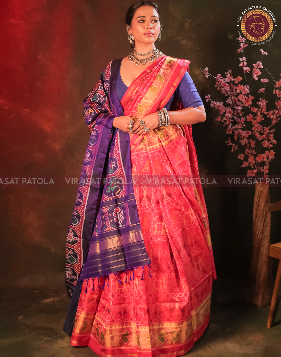 Pink Traditional Design Patola Saree