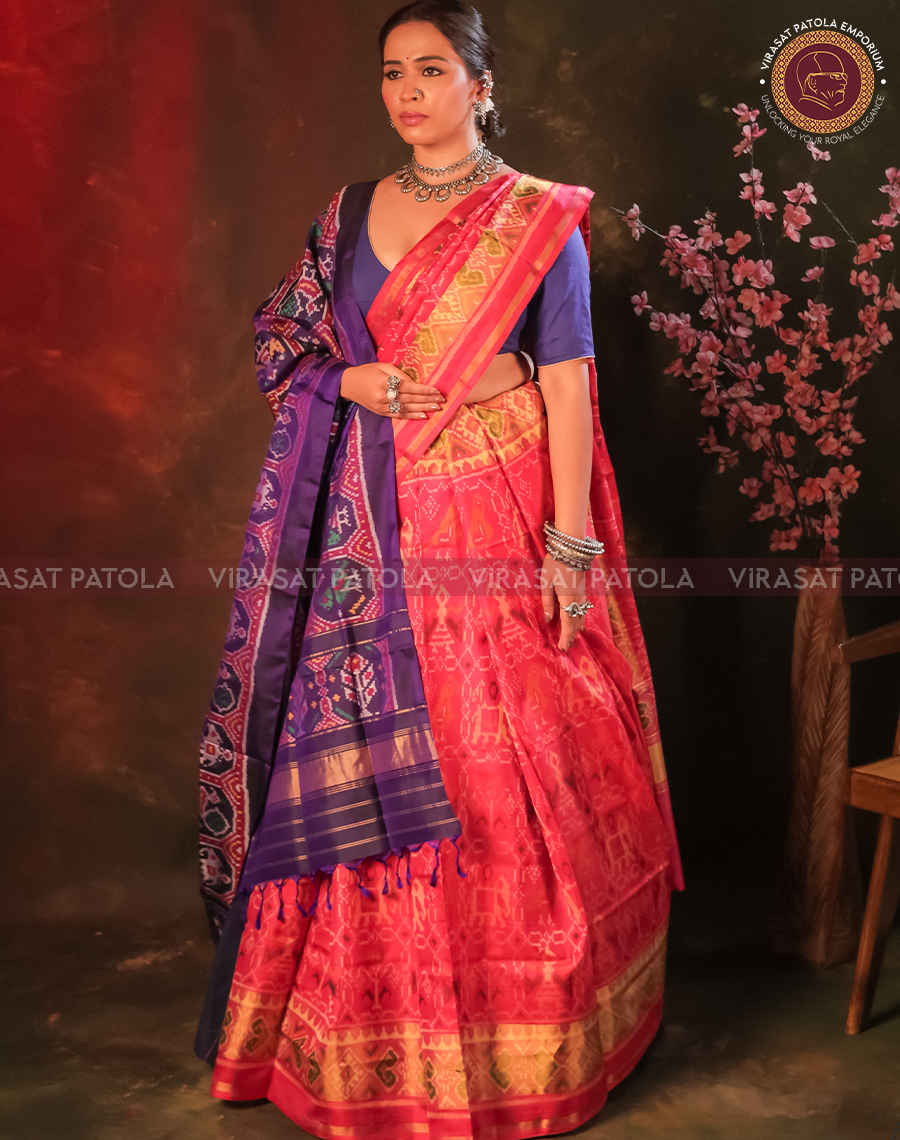 Pink Traditional Design Patola Saree