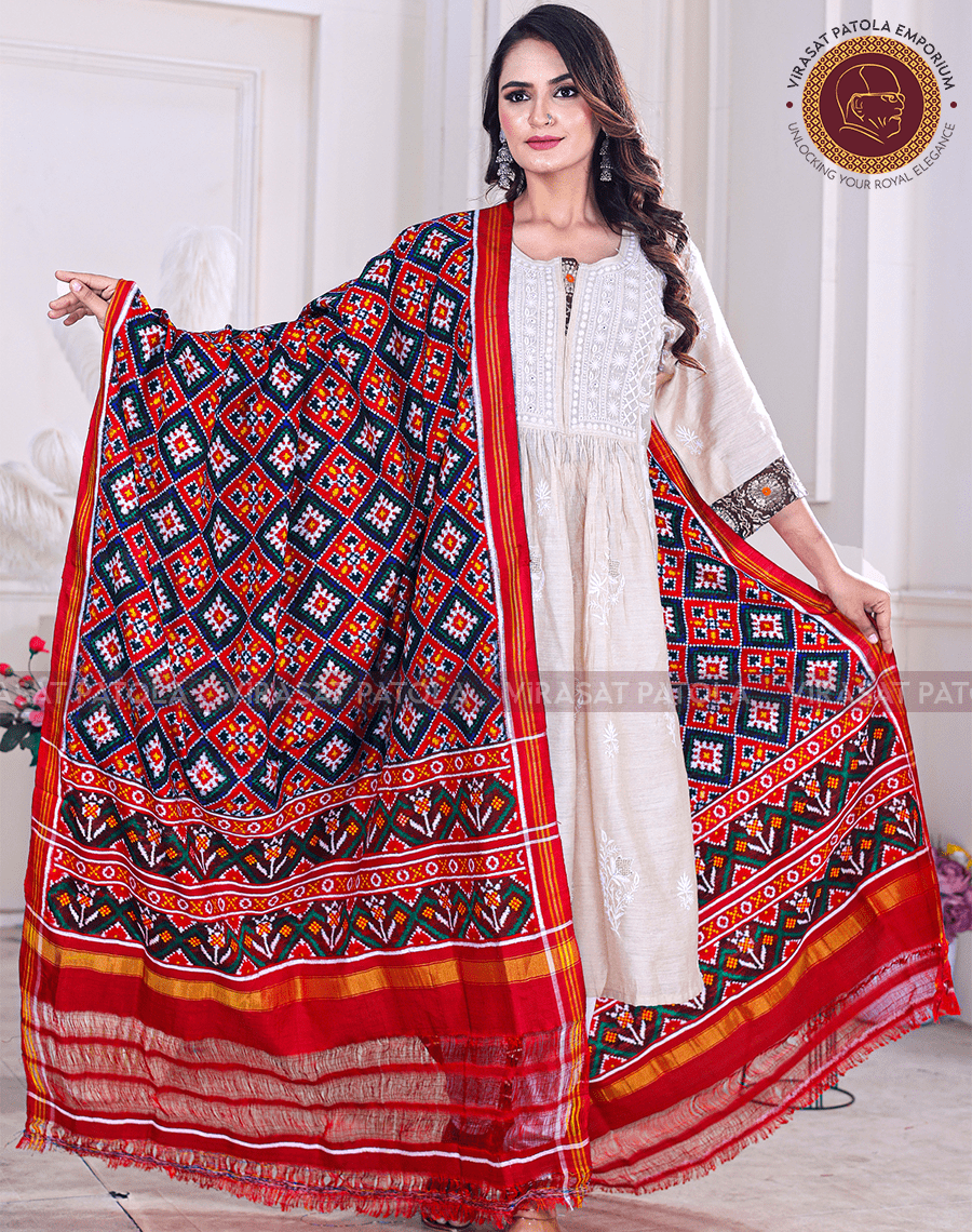 Red Panchanda Dupatta